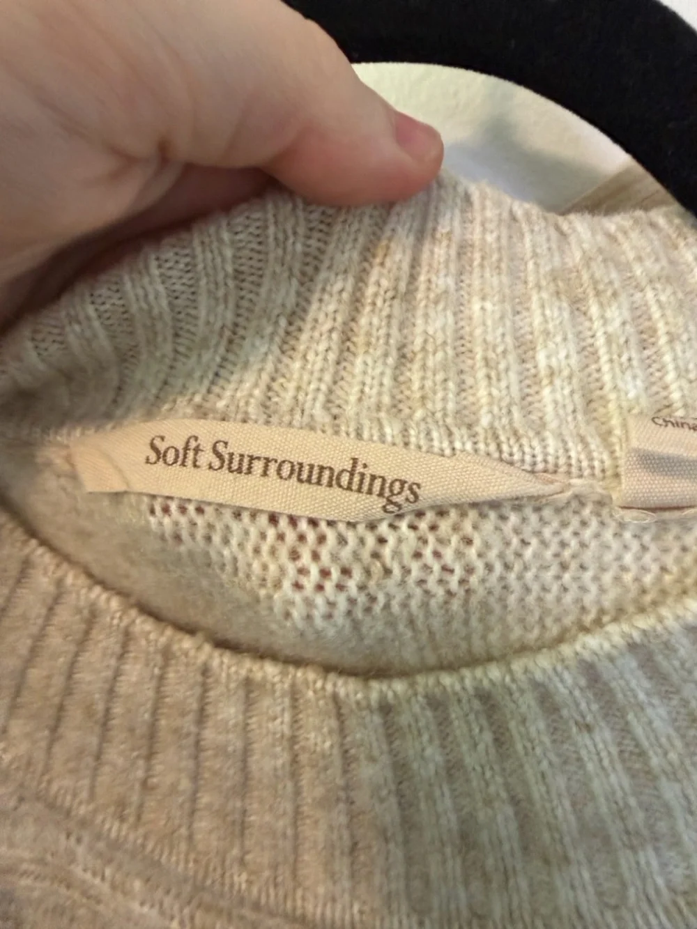 Soft Surroundings Alena Tunic Sweater Wool Blend 3X Oatmeal Cable Knit - Picture 5 of 8